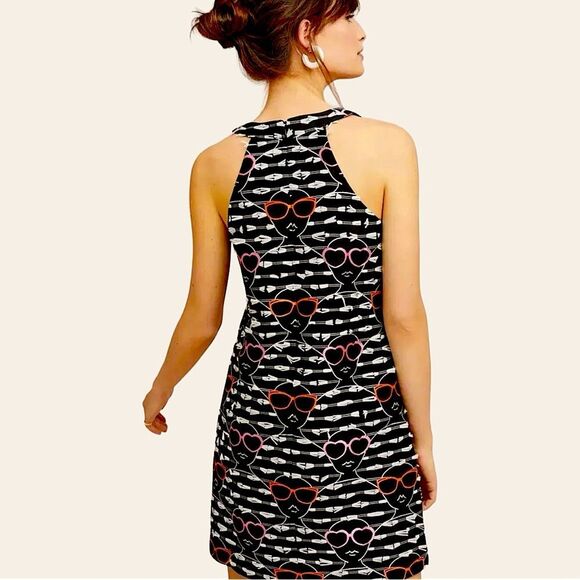 Anthropologie Dress Hutch Face Sunglass Print Dress Size XS BLOGGER FAVORITE - Picture 2 of 14